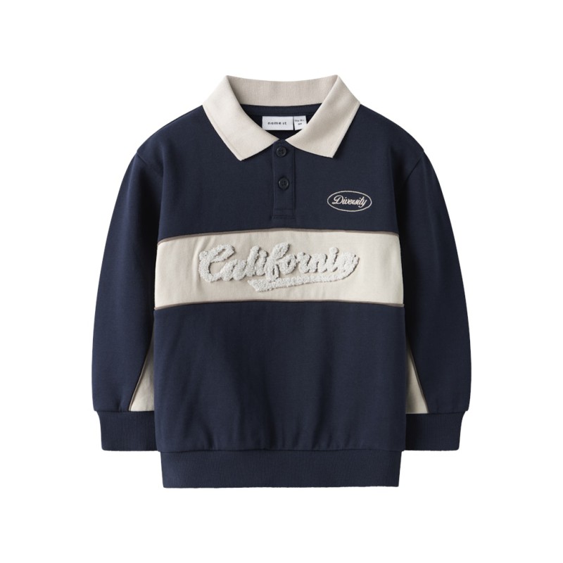 NAME IT Mini Tucan L/S Regular Polo Sweat - Navy Blazer