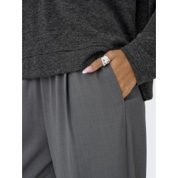 ONLY Svea HW Pull-Up Loose Bukser - Dark Grey Melange