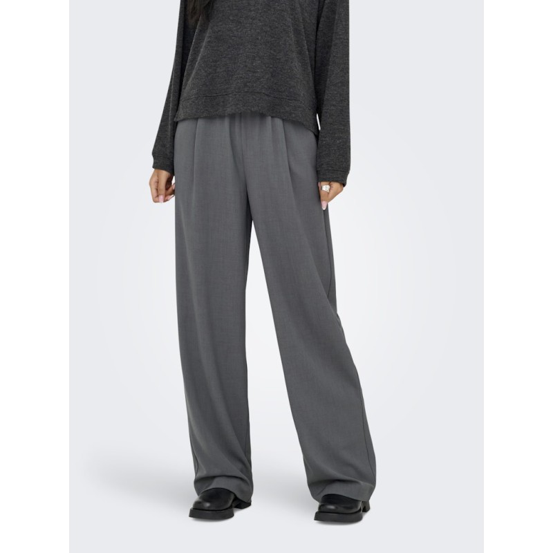 ONLY Svea HW Pull-Up Loose Bukser - Dark Grey Melange