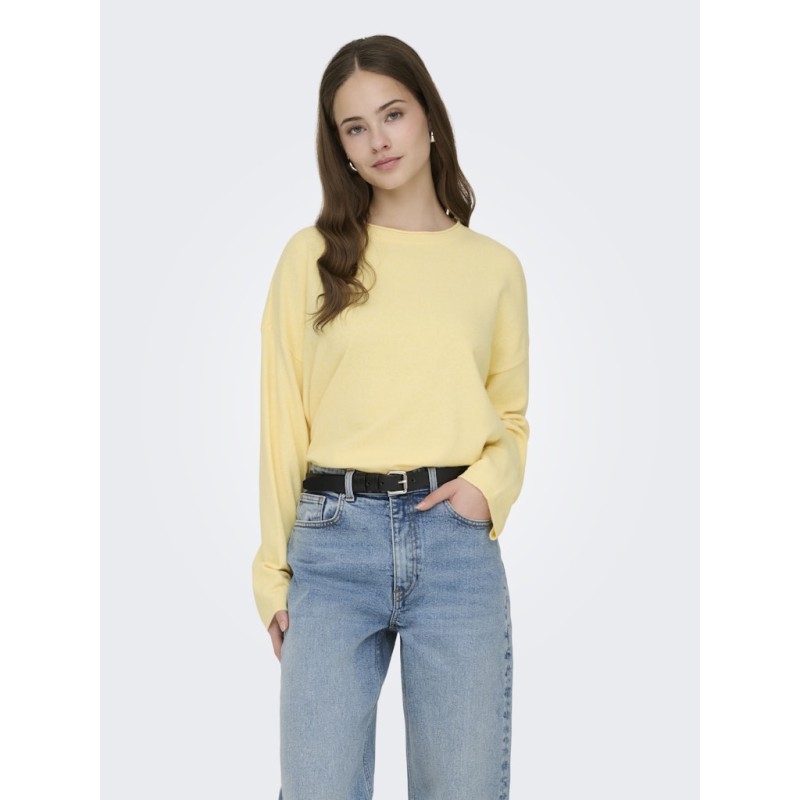 ONLY Loyal Amalio L/S Strik Pullover - Sunlight