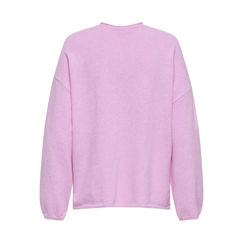 ONLY Loyal Amalio L/S Strik Pullover - Super Pink
