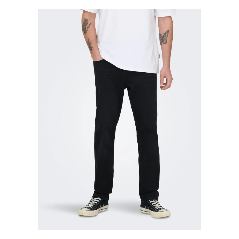 ONLY & SONS Weft Regular Jax Black Denim Jeans - Black Denim