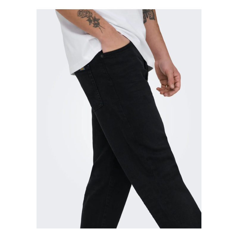 ONLY & SONS Weft Regular Jax Black Denim Jeans - Black Denim
