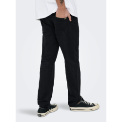 ONLY & SONS Weft Regular Jax Black Denim Jeans - Black Denim
