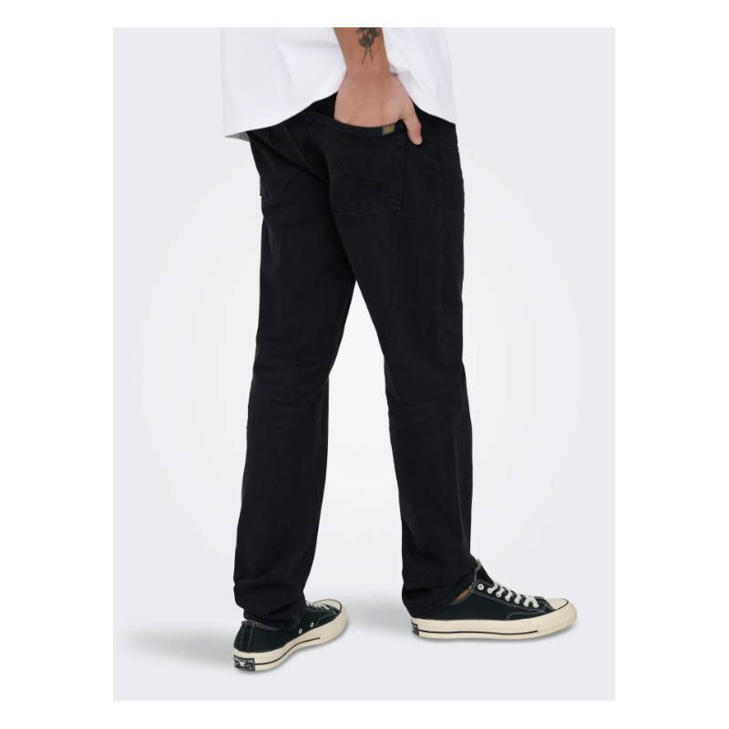 ONLY & SONS Weft Regular Jax Black Denim Jeans - Black Denim