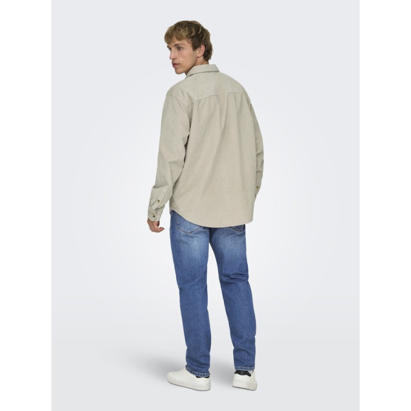 ONLY & SONS Fløjl Overshirt - Silver Linning