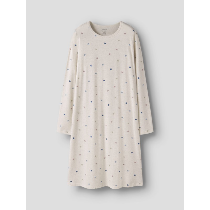 NAME IT Kids Hjerte Natkjole - Peyote Melange