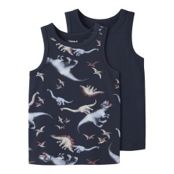 NAME IT Mini Dino Tanktop 2-pak - Navy Blazer