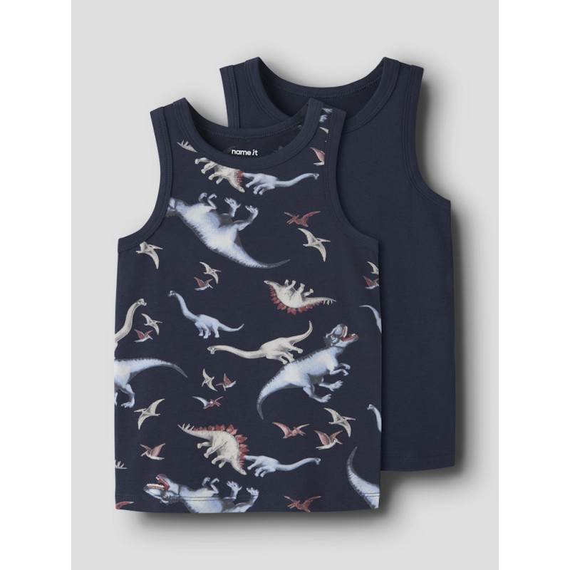 NAME IT Mini Dino Tanktop 2-pak - Navy Blazer