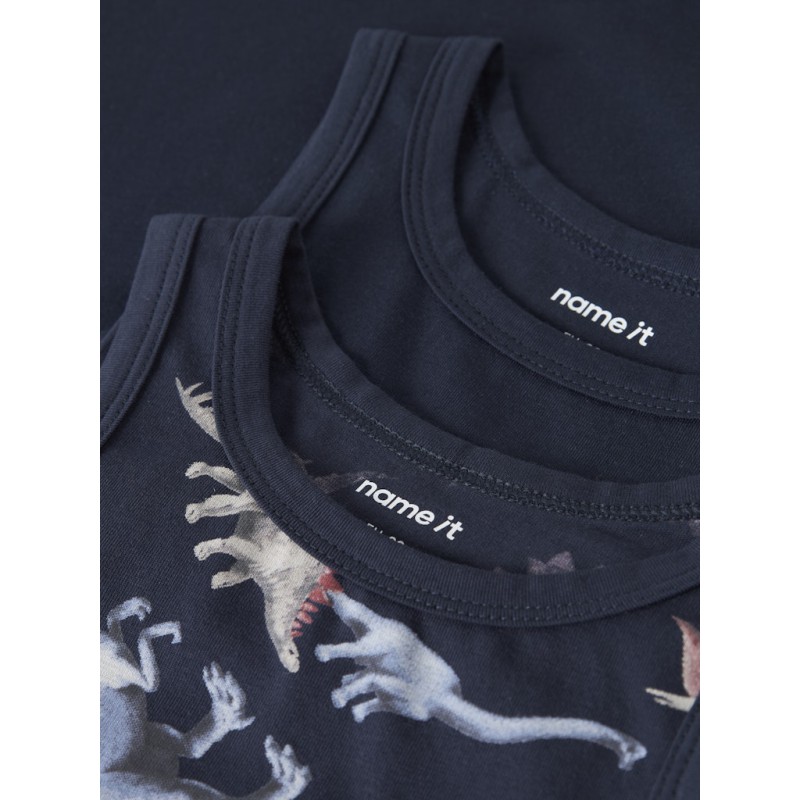 NAME IT Mini Dino Tanktop 2-pak - Navy Blazer