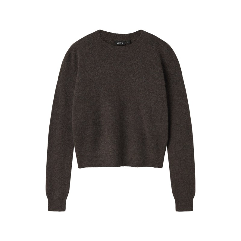 LMTD Lodet L/S Kort Strik - Chocolate brown