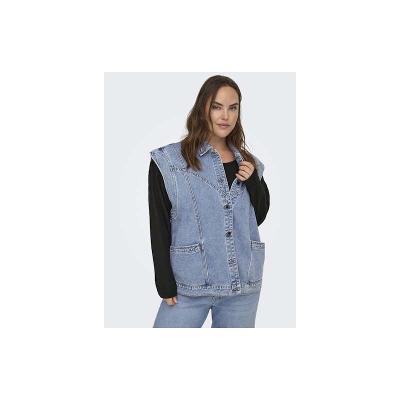 CARMAKOMA Kennedy Denim Vest - Medium Blue Denim