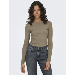 ONLY Val L/S O-Neck Top - Walnut