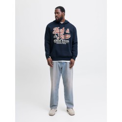 Jack & Jones PLUS Logo sweat hoodie COL 25/26 - Sky Captain