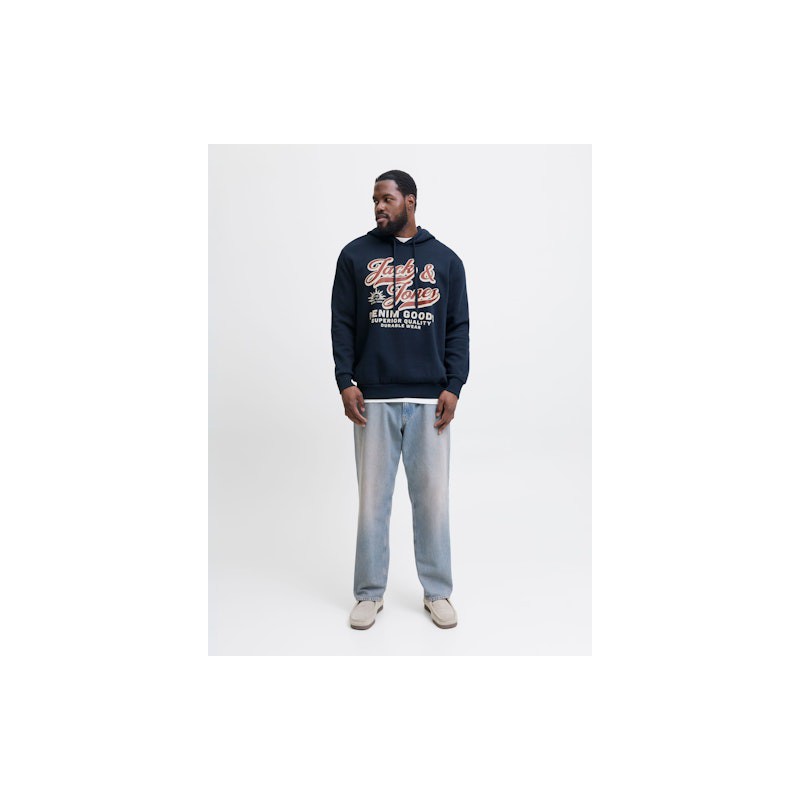 Jack & Jones PLUS Logo sweat hoodie COL 25/26 - Sky Captain