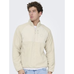 ONLY & SONS Chuck Fleece Jakke - Silver Lining