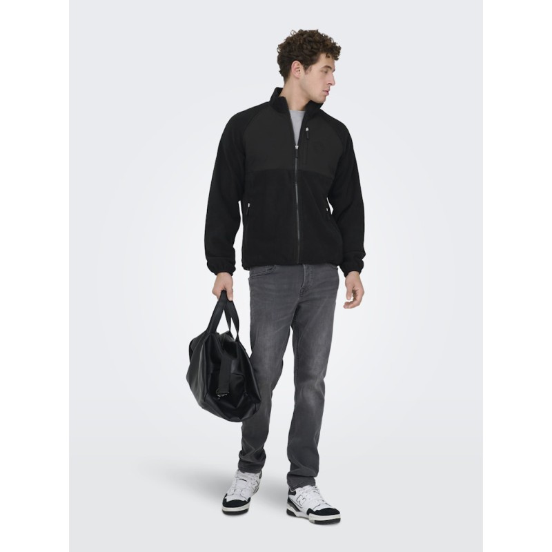 ONLY & SONS Chuck Fleece Jakke - Sort