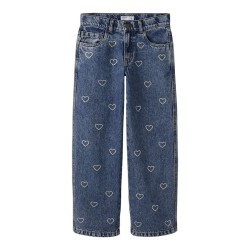 NAME IT Kids Rose Brede Rhinsten Jeans - Denim Blue