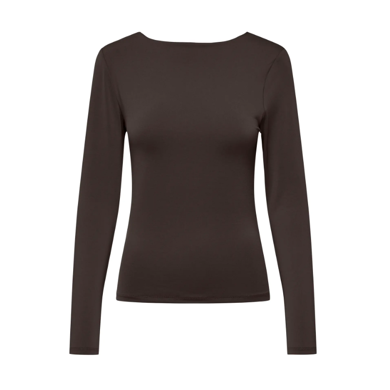ONLY Lone 2-Way L/S Top - Chocolate Torte