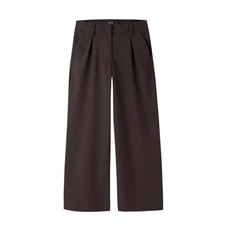 LMTD Luis Pleat Brede Bukser - Black Coffee