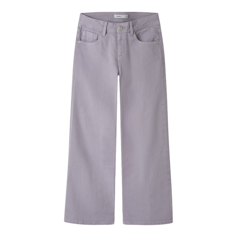 NAME IT KIDS Rose Brede Twill Bukser - Lavender Gray