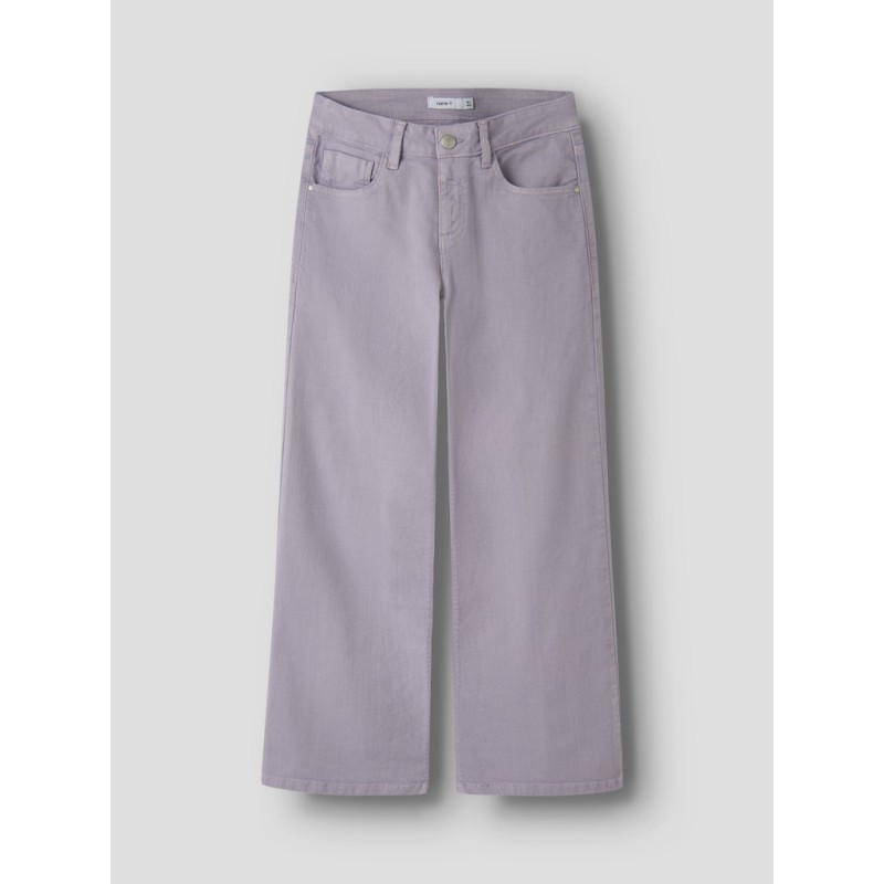 NAME IT KIDS Rose Brede Twill Bukser - Lavender Gray