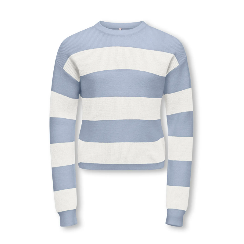 KIDS ONLY Franca Kort Strik Sweater - Soft Chambray