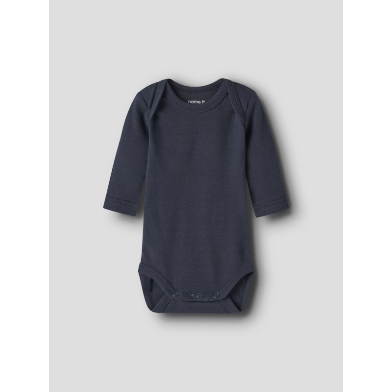 NAME IT Baby 3-pak Brandbil L/S Bodystocking - Grey Melange