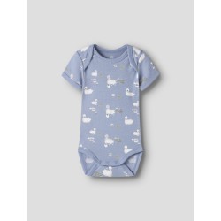 NAME IT Baby S/S Svane 3-pak Bodystocking - Endless Sky