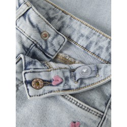 NAME IT MINI pige - Rose wide jeans - Light Blue Bleached