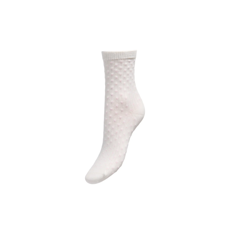 JDY Smile rib strømper - Cloud Dancer / Pink