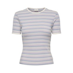 JDY Lada S/S Stribet Top - Cashmere Blue