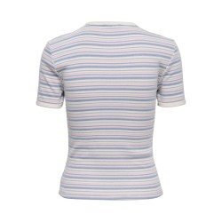 JDY Lada S/S Stribet Top - Cashmere Blue