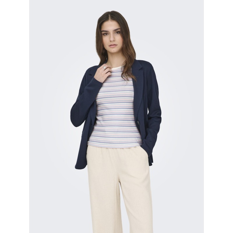 JDY Lada S/S Stribet Top - Cashmere Blue
