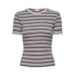 JDY Lada S/S Stribet Top - Sort