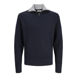 JACK & JONES Beaton Half zip Strik - Sky Captain