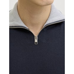 JACK & JONES Beaton Half zip Strik - Sky Captain