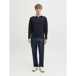 JACK & JONES Beaton Half zip Strik - Sky Captain