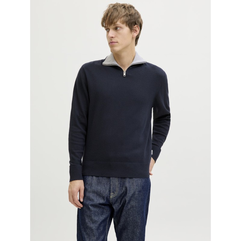 JACK & JONES Beaton Half zip Strik - Sky Captain