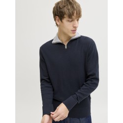 JACK & JONES Beaton Half zip Strik - Sky Captain