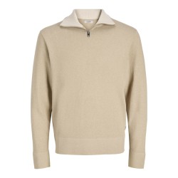JACK & JONES Beaton Half zip Strik - Crockery