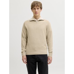 JACK & JONES Beaton Half zip Strik - Crockery