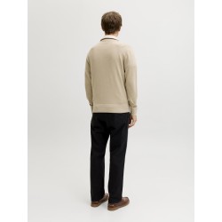 JACK & JONES Beaton Half zip Strik - Crockery