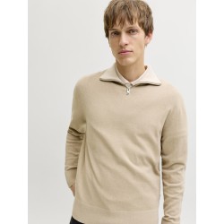 JACK & JONES Beaton Half zip Strik - Crockery