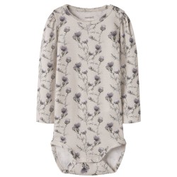 NAME IT Baby Teane L/S Bodystocking - Pumice Stone