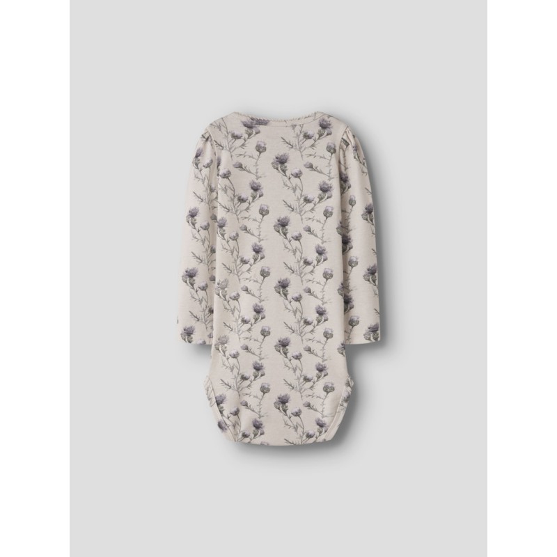 NAME IT Baby Teane L/S Bodystocking - Pumice Stone