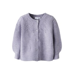 NAME IT Mini Batrilla L/S Strik Cardigan - Lavender Gray
