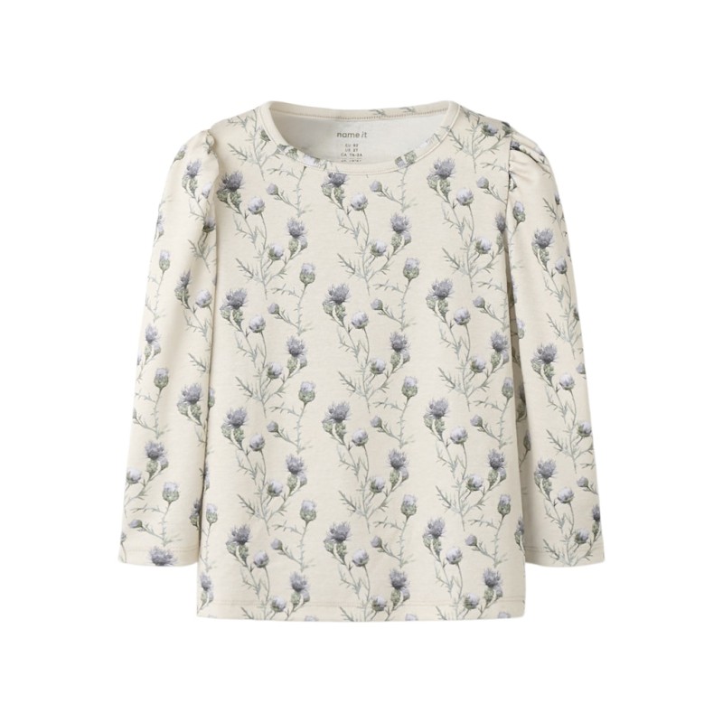 NAME IT Mini Teane L/S Slim Bluse - Pumice Stone