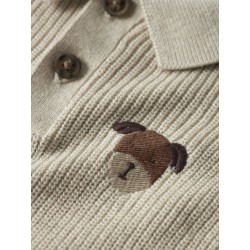 NAME IT Baby Tant L/S Strik Polo - Peyote Melange