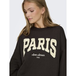 JDY Mesa L/S Broderi Sweatshirt - Ganache